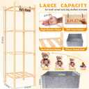 Stuffed Animal Storage with Toys Tray, 57In Large Wooden Stuffy Plushies Storage Holder Extra Large Capacity Stuffed Animals Zoo Organizer for Toddler Rooms, Playrooms & Bedrooms