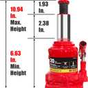 Big Red Hydraulic Bottle Jack with Carrying Case, 20 Ton (40,000 lb) Capacity,T92007S