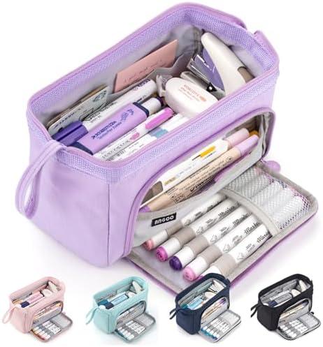 HVOMO Pencil Case Large Capacity Pencil Pouch Handheld Pen Bag Cosmetic Gift for Office School Teen Girl Boy Men Women Adult (Purple)