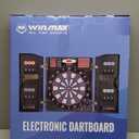 WIN.MAX Electronic Dart Board Cabinet Set, LED Electric Digital Soft Tip Dart Boards for Adults with Cabinet, up to 16 Players, 38 Games and 211 Variations with 12 Soft Tip Dartboard Set