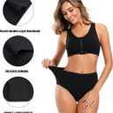 Molasus Women's Cotton Underwear High Waisted Full Coverage Ladies Panties (Black, S)