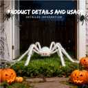 4 Ft Halloween Decorations Outdoor Giant White Spider Prop Terrifying Giant Spider Realistic Large Haunted House Prop Furry Spider Decorations