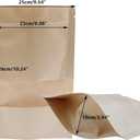 Kraft Paper Zipper Pouches,ULIFESTAR Kraft Stand Up Zip Lock Pouch Bags,100PCS Resealable Bag with Transparent Window and Tear Notch Resealable Bag for Small Business HomeUse,9.8"*13.8"(25*35cm+5cm)