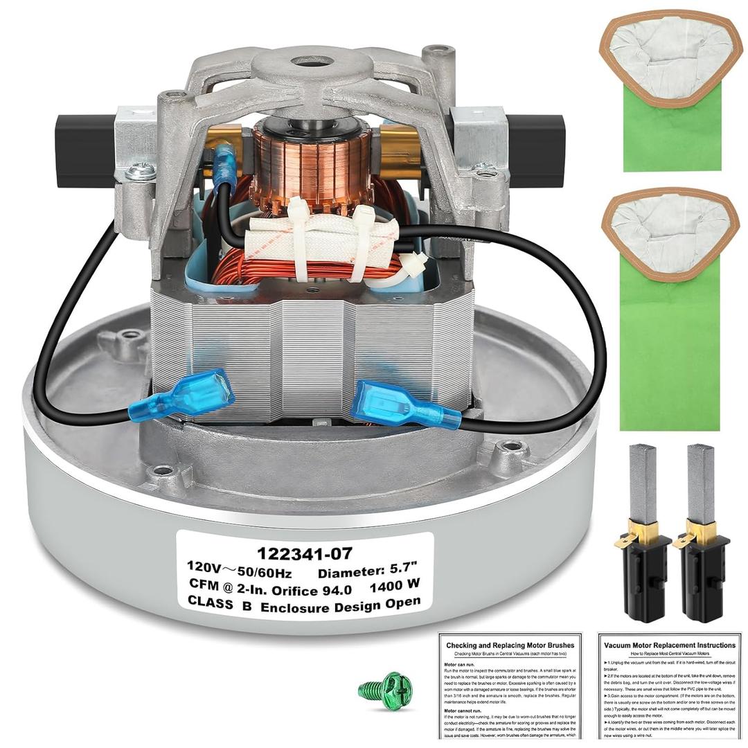 834036 120V Vacuum Motor Replacement - High Power Strong Suction, Quiet Operation, Durable - Fits Backpack Vacuums Pro 6, Pro 10, FS 6 - Direct Replaces 834099 836099 - Easy to Install