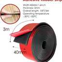 Rubber Tape with Adhesive Backing - 0.78 Wide x 1/12" Thick x 10' Long, Neoprene Tape, Rubber Gasket Strip for DIY Warehouse Flooring Gasket Pads Padding Matting Crafts Protection