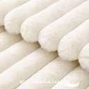 Pallene Faux Fur Plush Throw Pillow Covers 18x18 Set of 2, Luxury Soft Fluffy Striped Decorative Pillow Covers for Sofa, Couch, Living Room, Cream White