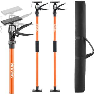 VEVOR Cabinet Jack Support Pole, 2-Pack, 45.7-114.2 Inch Steel Telescopic Quick Support Rod, Adjustable 3rd Hand System up to 154 lbs Capacity for Installing Cabinets, Lifting Drywall, Cargo Bars