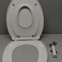 Elongated Toilet Seat with Toddler Seat Built In, Slow Close for Both Child & Adult Seats, Potty Training Seat, No Wiggle and Easy to Install, Detachable Toddler Seat for Longterm Usage, White
