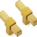 10 Pack Gold Cabinet Knobs 2 Inch - Brushed Brass Drawer Knobs Single Hole Gold Hardware Drawer Pulls for Kitchen Cabinets and Dressers