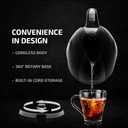 OVENTE Electric Kettle, 1.7L Fast Boiling Water Heater for Coffee or Tea, BPA Free with Water Level Gauge, Auto Shut-Off, Boil-Dry Protection, Indicator Light and Removable Filter, Black KP72B