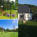 2 Packs Bird Feeders Pole with 4 Prongs Base,76 Inch Two Sided Adjustable Shepherds Hook