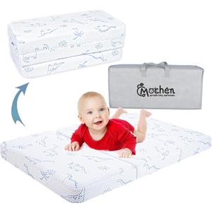 Mochen Trifold Pack and Play Mattress, 38"x26" Dual-Sided Memory Foam Pack n Play Mattresses Pad, Foldable Thick Mattress for Pack N Play Pen with Travel Bag & Washable Cover