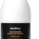 Nicpro White Large Outdoor Acrylic Paint Set (69 oz, 2040 ml) Rich Art Painting Supplies Non Toxic Multi Surface Paint for Canvas, Wood, Leather, Fabric Stone Craft, Concrete, Wall, for Beginners, Artists & Adults with Pump (69 Fl Oz (Pack of 1))
