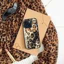Mephoro Leopard Print Case for iPhone 14 Plus, Fashion Luxury Phone Case for Women and Girls Cute Aesthetic Shockproof Cover for 14 Plus Women Girls 6.7 inches (Borwn)