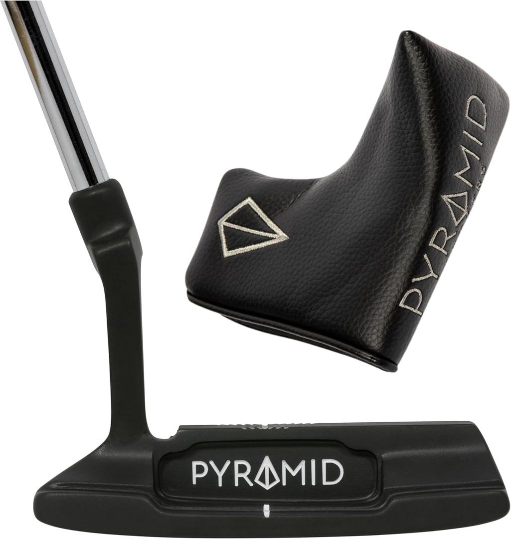 Pyramid Golf Blade Putter w/ Premium Headcover - 33° Mens Golf Putters, Left Handed Putters for Men. Gear Effect Design & Alignment Grooves, USGA/ R&A Legal