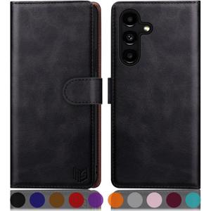 5 x SUANPOT for Samsung Galaxy S24 Plus/S24+ Wallet case with RFID Blocking Credit Card Holder,Flip Book PU Leather Protective Cover Women Men for Samsung S24Plus Phone case Black