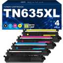 TN635XL TN635 High Yield Toner Cartridge Compatible Replacement for Brother TN 635XL TN-635XL Toner to use with MFC-L8930CDW HL-L8430CDW HL-L8570CDW MFC-L8730CDW MFC-L8970CDW MFC-EX575 Printer 4-Pack