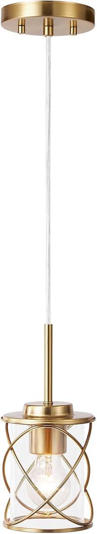 mavcadonf Kitchen Island Light, Pendant Lights Stairwell Lighting Chandelier for Dining Room, Modern Linear Pendant Light for Kitchen Island Living Room with Adjustable Rods, Brushed Gold