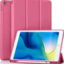Akkerds Case Compatible with iPad 10.2 Inch 2021/2020/2019, for iPad 9th/8th/7th Generation Case with Pencil Holder, Protective with Soft TPU Back, Auto Sleep/Wake Cover, Watermelon