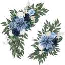Wedding Arch Flowers Set of 2, Artificial Flowers for Decoration for Wedding Ceremony Backdrop, Wedding Floral Arrangement for Arch, Wedding Welcome Signs, Reception Decor (Dusty Blue)