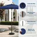 Patio Umbrella, 2 Tier Outdoor Table Umbrella, Large Vented Market Umbrellas with Push Button Tilt and Crank, 8 Sturdy Ribs for Backyard, Deck, Pool, UPF50+ UV Protection