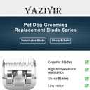 Pet Dog Grooming Detachable Ceramic Blades Kit,Compatible with Andis,Oster A5,Wahl KM10 Clippers,Cut Length 1/100"(0.25mm) to 3/4" (19mm),12 Pack (12 Pack)