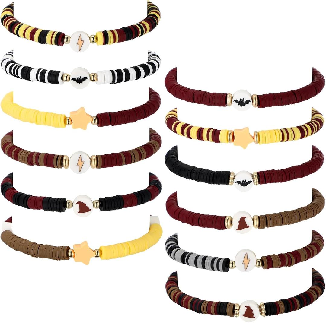 Landical 12 Pcs Wizard Birthday Party Supplies Favors Friendship Bracelet Set Adjustable Stretch Beaded Bracelets