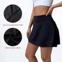 Women's Tennis Skirt High Waisted Pleated Athletic Skorts Skirts for Women with Pockets Sports Casual Skirts (Black, L)