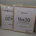upsimples 16x20 Frames, Natural Solid Wooden Picture Frames, Display 11x14 with Mat or 16 x 20 Without, Vertical or Horizontal Wall Hanging, 2 Pack, Natural