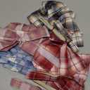 Potchen 4 Pcs Cute Plaid Dog Dress Set with Bow Tie Harness & Leash for Small Dogs, Puppy Clothes for Girls Outfits (M,Dark Color)