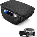 Center Console Armrest Cover Compatible with Ford Bronco Accessories 2021 2022 2023 2024 2025 2/4-Door with Leather Side Pockets Interior Accessories Prevent Scratching