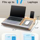 HUANUO Lap Desk - Fits up to 17 inches Laptop Desk, Built in Mouse Pad & Wrist Pad for Notebook, Laptop, Tablet, Lap Stand with Tablet, Pen & Phone Holder, Wood Grain