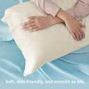 Bedsure Pillow Cases Queen, Cooling Pillow Cases, Rayon Derived from Bamboo Cream Pillowcases Queen Size Set of 2, PureWoven Silky Soft Bedding Pillow Covers with Envelope Closure, 20x30 Inches