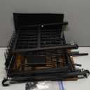 Giwil Vegetable Fruit Basket for Kitchen Pantry Organizers Storage, 4-Tier Utility Rolling Cart on Wheels with Wood Top and Drawer Wire Baskets for Onions Potatoes Snacks, Black