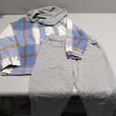 Yanmucy 2PCS Little Toddler Boys Sweatsuit Cotton Plaid Hoodies Shirt Tops + Pants Kids Spring Fall Winter Clothing Set, 6-7T