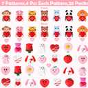 28 Pack Valentine Mochi Squishies Gifts for Kids, Greeting Cards and Mochi Squishies Filled Hearts Kawaii Squishies Stress Relief Fidget Toys Classroom Exchange Party Favors Prizes Gifts