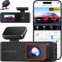 Kingslim Dash Cam Front and Rear 2K+1080P, Mini WiFi Dash Camera for Cars Dual Dashcam Parking Monitor, Loop Recording, Car Camera Support Max 256GB (E2PRO)