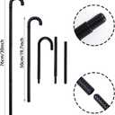 7Pcs Grandpa Old Man Costume Kit - Hat, Glasses, Cane, Bow Tie, Suspenders, Magnifying Glass, Gray Mustache and Eyebrows