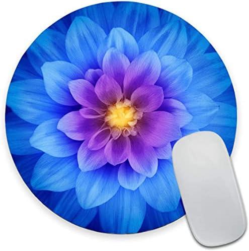 3 x Armanza Mouse Pad, Cute Round Mouse Pad with Design, Blue Floral Computer Mouse Mat, Non-Slip Rubber Base Mousepad, Waterproof Women Office Mouse Pads, Flower