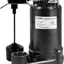 WASSERMANN 1/3HP 2800GPH Cast Iron Submersible Sump Pump with Automatic Vertical Float Switch,1-1/2"NPT Discharge Heavy Duty Sump Pump with 10FT Cord for Basement, Sump Basin, Flooded Area