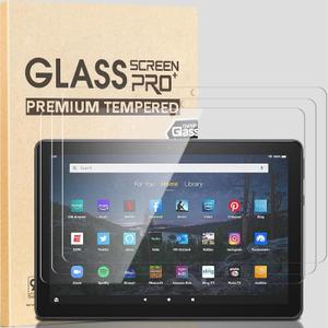 3 Pack Screen Protector Compatible with Fire HD 10 Tablet (2023/2021 Release) / 10 Plus/Kids Pro New 10.1 Inch Tablet, HD Clear Tempered Glass Film