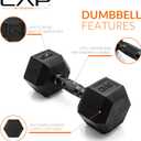 CAP Barbell Coated Hex Dumbbell Weight - Single | 10-120 lbs | Multiple Options