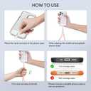 Phone Wrist Strap - Universal Multi-functional Polyester Woven Wristband For Mobile Phones, with Two Tether Tabs and One Leather Buckles (Orange-pink)