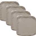 FLYMEI Patio Cushion Covers 20x20x2 Waterproof Outdoor Cushion Cover Replacement 4Packs Outdoor Seat Cushion Slipcover for Rattan Chair Sofa, Taupe