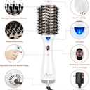 One Step Dryer & Volumizing Hot Air Brush, Blow Dryer, Ceramic Straightener, Curler & Hot Comb 4 in 1 Salon Ionic Hair Styling Tools, White