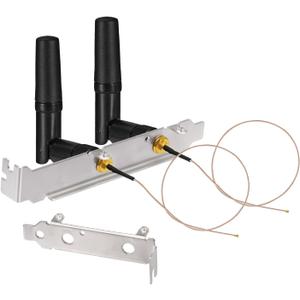 Eightwood Mini PCIe Card Antenna 2.4GHz 5GHz WiFi Antenna + RP-SMA Cable 8in + Computer Slot Bracket for Mini PCI-E WiFi Network Card PC Desktop Computer