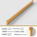 5 Pack Gold Cabinet Pulls - Kitchen Hardware Handles for Dresser Drawers -T Shape Cabinet Hardware (13.31 inch,Gold)