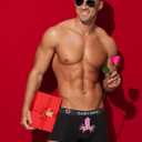 Casey Kevin Mens Valentines Underwear Sexy Novelty Cotton Boxer Briefs for Valentine's Day Gifts 3D Pouch Couple Underwear (Black, L)