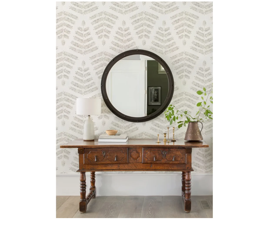 RoomMates RMK12639PL Neutral Cat Coquillette Leaflets Peel and Stick Wallpaper