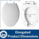BEMIS 7850TDG Commercial Heavy Duty Open Front Toilet Seat with Cover, Industrial Seat with Secure Installation, Elongated, White